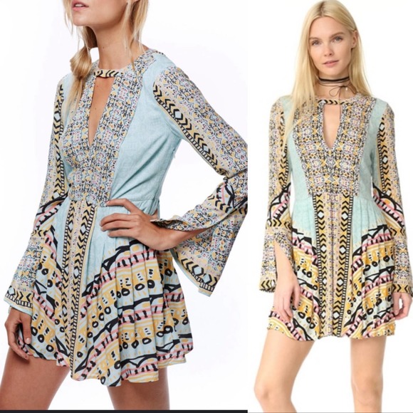 Free People Dresses & Skirts - Free People Tegan border printed mini dress